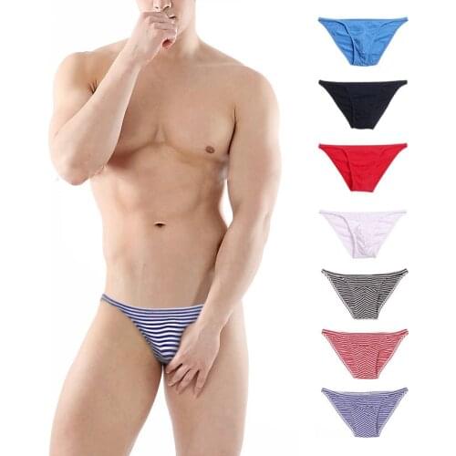 Sexy Men Underwear Briefs Shorts Cotton Panties Man Low-rise U Convex Pouch Underpants Cueca calzoncillo 7 Color Plus Size M-XXL