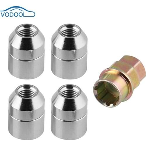 Universal M12x1.5 Wheel Lock Lug Nuts 4 Anti Theft Locking Nuts+1 Key Set 4 * Internal thread 1 * Anti-theft nut tyre nut
