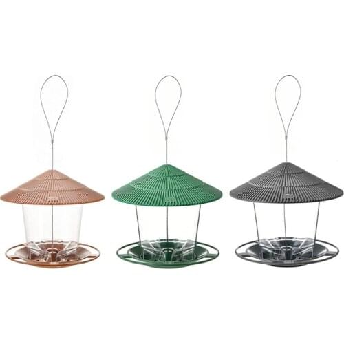 Waterproof Gazebo Hanging Wild Bird Feeder Outdoor Container with Hang Rope Feeding House Type Bird Feeder