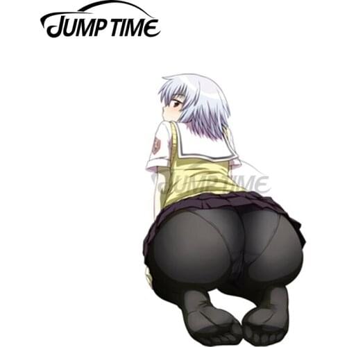 Jump Time 13 x 6.9cm For Cute Hentai Girl Car Stickers Scratch-proof Window Personality Decal Graphics for Vehicle Bumper