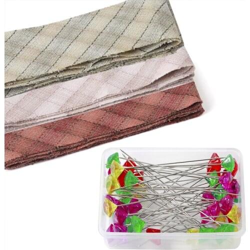 Dailylike Cotton Strips Fabric Ribbon Patchwork Textile And 50Pcs With Box Sewing Needle Pins For DIY Gift Wrapping