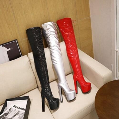 Designer Brand Luxury Women Shoes Over The Knee Boots Fashion Platform High Heel Quality Thigh High Flat Boots Plus Size 46 3030