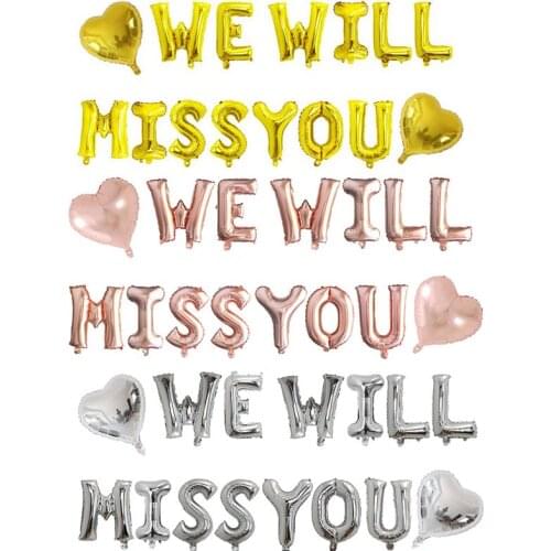 16inch We Will Miss You Balloon Banner Farewell Party Supplies Going Away Party Retirement Party Office Work Party Decoration