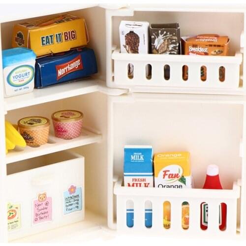 16Pcs/Set 9*5*4CM 1:12 Doll House Freezer Model White Refrigerator Kitchen Furniture Toy