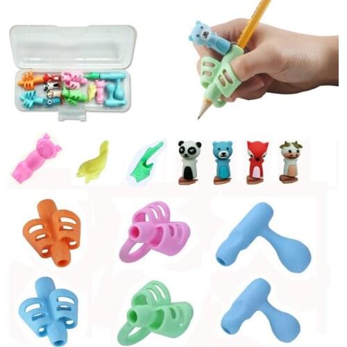 16Pcs/Box Two-Finger Silicone Pencil Holder Grips Children Writing Correction Tools For Boys and Girls Learning Stationery Gift