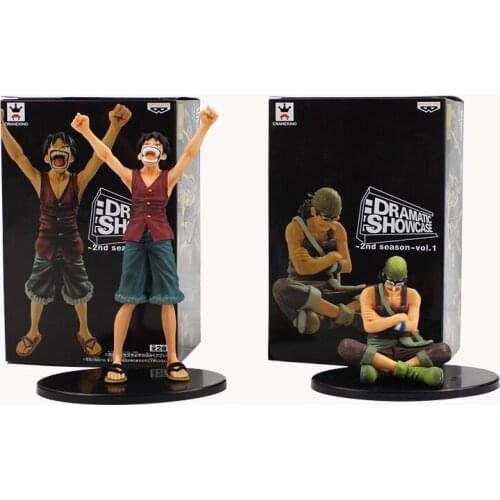 2pcs/lot Anime Figure Toy Dramatic Showcase Monkey D Luffy Usopp Model Toy for Collection