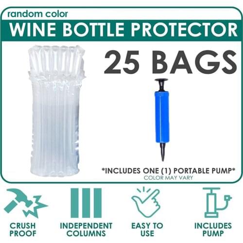 25PC Red Wine Air Column Balloon Inflatable Packaging Roll Film Falling Protection Buffer Bubble With Pump