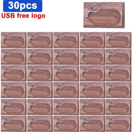 30pcs/lot Creative Wooden Gift Usb Flash drive Pendrive 2.0 Pen Drive 32GB 64GB 128GB Memory Stick Card Disk On Key free logo