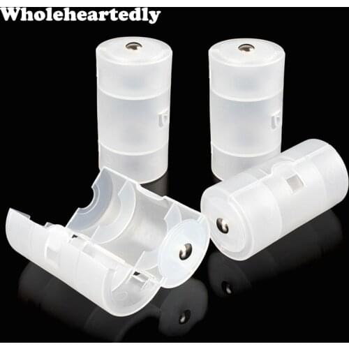 4Pcs AA To D Size Battery Adapter Converter Storage Box Case Holder Plastic High Quality Dropshipping