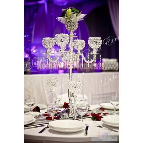 5 arms crystal wedding candelabras,Table Centerpiece Wedding Decoration