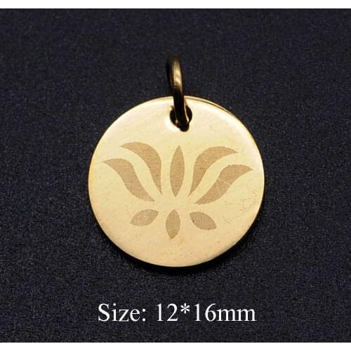 5pcs/lot 100% Stainless Steel Lotus DIY Pendant Charms For Making Necklace Jewelry