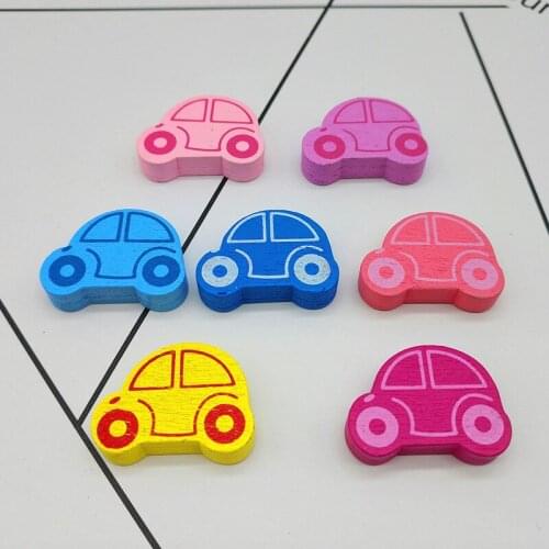 50pcs/lot Cute Car Shape Wood Beads For Jewelry Making Jewelry Accessories Necklace Bracelets DIY Craft Gifts Wood Craft MR 008