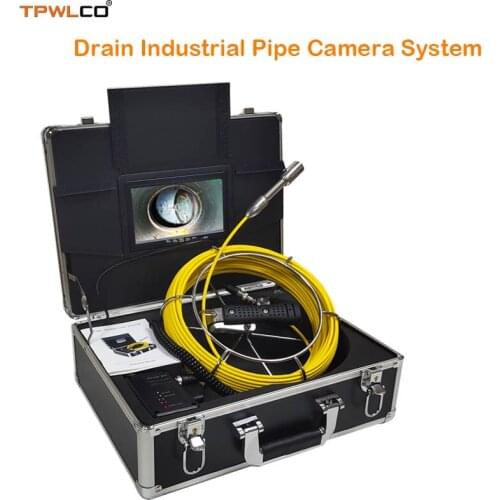 7" LCD Screen Drain Industrial Pipe Camera System 8GB SD Card With DVR 20m Cable Underwater Pipeline Camera Diameter 23mm