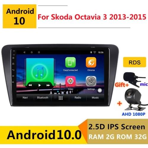 2 din android 10 car radio auto stereo for Skoda Octavia 3 A7 2013 2014 2015 2016 2018 navigation GPS DVD Multimedia Player