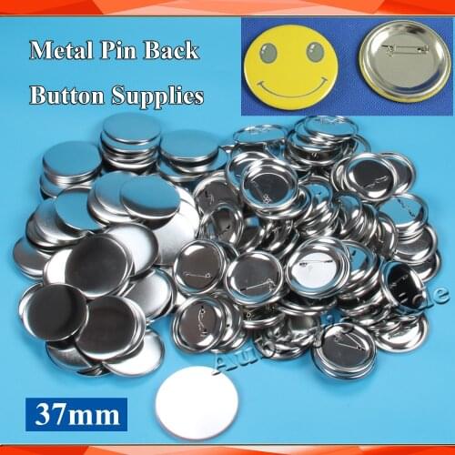 Free Shipping 1-1/2" 37mm 200 Sets NEW Pro All Steel Badge Button Maker Pin Back Metal Pinback Button Supply Materials