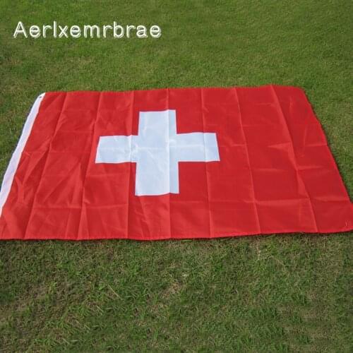 Free Shipping aerlxemrbrae flag Swiss Flag NEW 100% Polyester Switzerland Flag 3x5 ft Flag