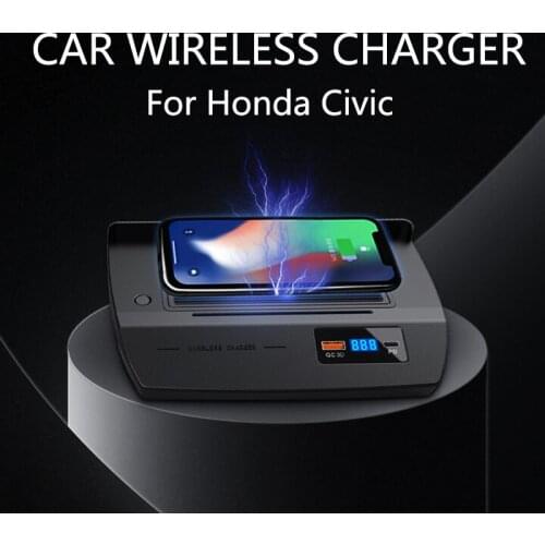 For Honda Civic Wireless Charger mobile phone fast charging holder for 10th generation civic Charger accessories