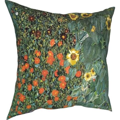 Gustav Klimt The Sunflower Pillow Case Home Decorative Cushion Cover Throw Pillow for Living Room Double-sided Printing