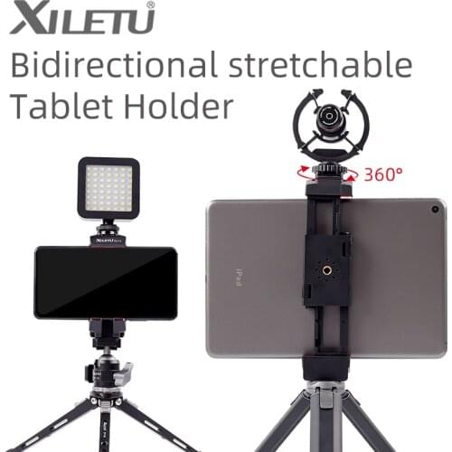 XILETU XJ17 Tablet Mount Holder Adapter for iPad Pro Mini Air 1 2 3 4 Microsoft Surface Live Lecture Tablet Mount Tripod Adapter