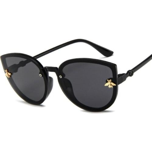 Child Brand designer cat eye Vintage Sunglasses Kids Gold bee Children Glasses Baby Summer Eyeglasses Cute Girl Eyewear