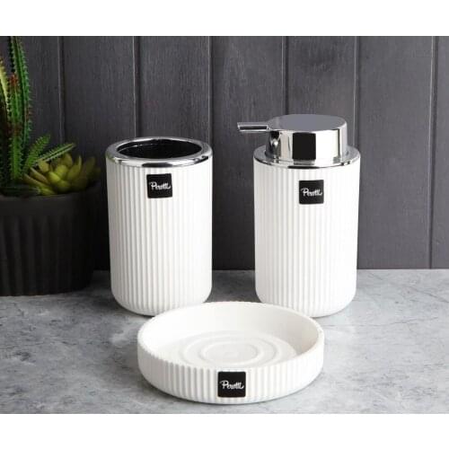 Liquid soap dispenser set silver color with lid stylish set bottle bathroom portable soap dispensers liquid soap shampoo pump bo