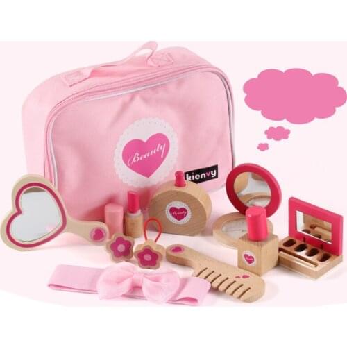 Design perfume Lipsticks Eyeshadow Nail Polish Makeup Toys pretend play toy wood kids toy make up set