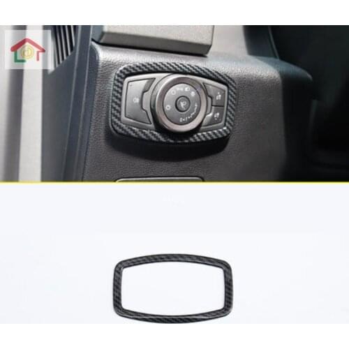 For Ford Raptor F150 2017-2020 Car Accessories Carbon Fiber Style Head Light Switch Button Control Panel Cover Trim Bezel