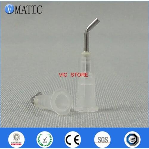 High Quality 100 Pieces 16G 45 Bent Degree 0.5'' Glue Dispensing Needle Bayonet Type Dispenser Needles 1/2 Inch