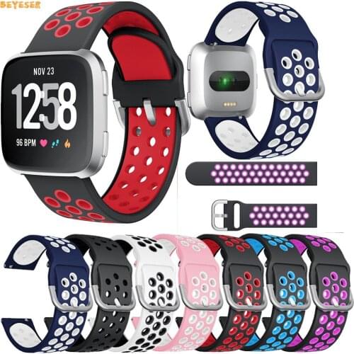 Breathable Soft Silicone Band For Fitbit Versa Smart Watch Replacement Strap Correa Loop Wristband Sport Watchband Bracelet
