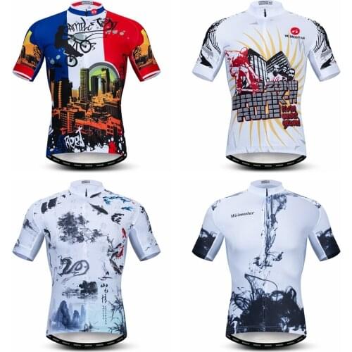 Weimostar Summer Riding Cycling Jersey Top Men Short Sleeve Team Sport Bike Jersey MTB Bicycle Shirt Quick Dry Cycling Wear