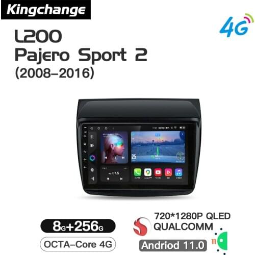 Kingchange Android 11 Car Multimedia Player For Mitsubishi Pajero Sport 2 L200 2008 - 2016 Radio Stereo GPS Octa-Core Navigation