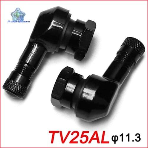 2PCS Motorcycle Valve TV25AL φ11.3mm Al Alloy CNC Modified 90 Degree Right Angle Valve Tire Air Pressure Valves Suitable For RSZ