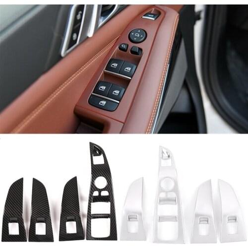 Car Window Lift Button Door Armrest Panel Frame Trim Cover Fit For BMW X5 G05 X7 G07 2019-2020 ( Left Hand Drive) Car Styling