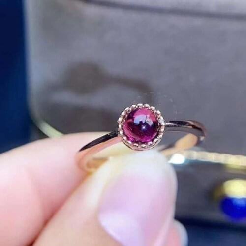 Natural Garnet Ring for Women Engagement Fine Jewelry 5*5mm S925 sterling silver January Birthstone