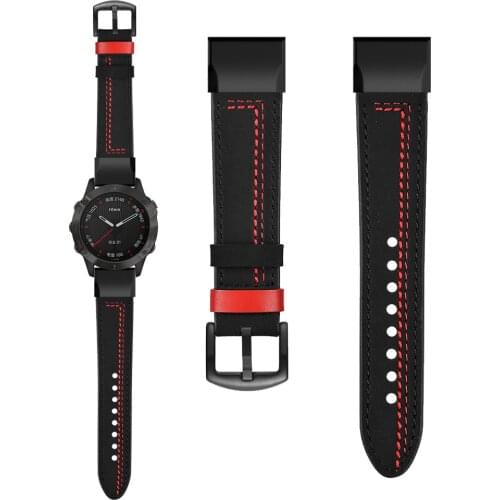 Leather Strap For Garmin Fenix 6X Pro GPS/5X Plus/TACTIX DELTA/instinct Watchband for Fenix 6 Band Quick Fit Adapter 26mm 22mm