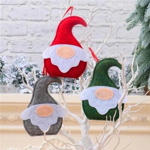 Round Deer Snowman Santa Claus Felt Hanging Ornament Xmas Party Home Decoration Christmas Tree Toppers