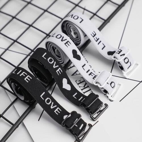 Summer Letter Print Bra Strap Adjustable Elastic Shoulder Girdle Shoulder Strap Fashion Underwear Strap Women Intimate Accessory