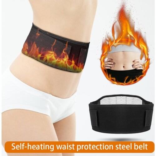Self-heating Magnetic Lumbar Support 4 Steel Plates Support Adjustable Breathable Belt Pain Relief Protection Warm Belts Massage