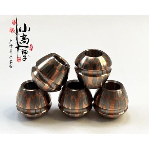 EDC Copper Titanium Pendant DIY Brass Beads Titanium Alloy Paracord Bead Keyring Zipper Accessory Bracelet Beads D