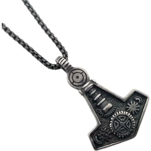 Mechanical toothed gear pendant necklace Antique 316 stainless steel gear necklace cool fashion jewelry BLKN0794