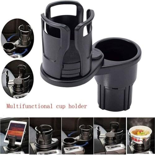 2 In 1 Multifunctional Car Cup Holder Vehicle-mounted Slip-proof Cup Holder 360 Degree Rotating Water Car Cup Holder Dual Houder