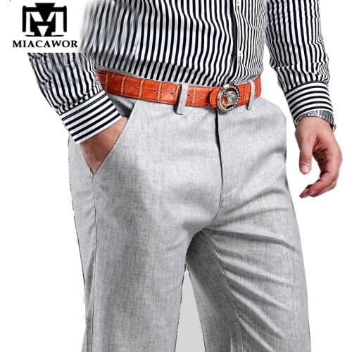 Plus Size New Men Summer Linen Pants Cotton Casual Trousers Breathable High Quality Mens pants