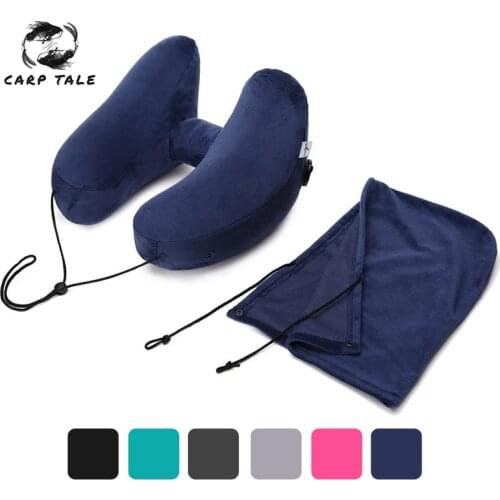 New H Shape Inflatable Travel Pillow Folding Lightweight Nap Neck Pillow Car Seat Office Airplane Sleeping Cushion Pillow