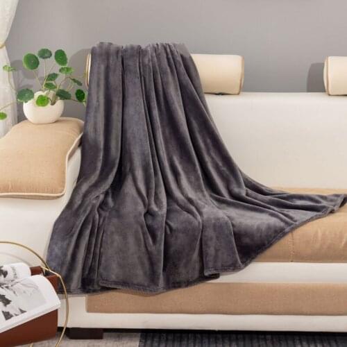 Home Furnishing Blankets Double-sided Thick Solid Color Flannel Blankets Student Dormitory Office Nap Autumn and Winter Blankets