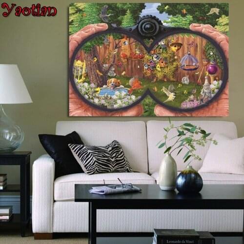 FULL DIY Diamond Painting Cross Stitch kit Telescope garden view 5D Square Round Diamond Embroidery Mosaic Pattern Home Decor