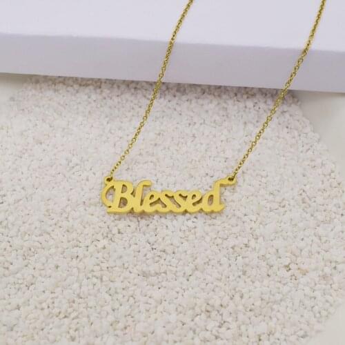Europe and the United States popular, the letter Blessed necklace simple creative letter pendant gift friends