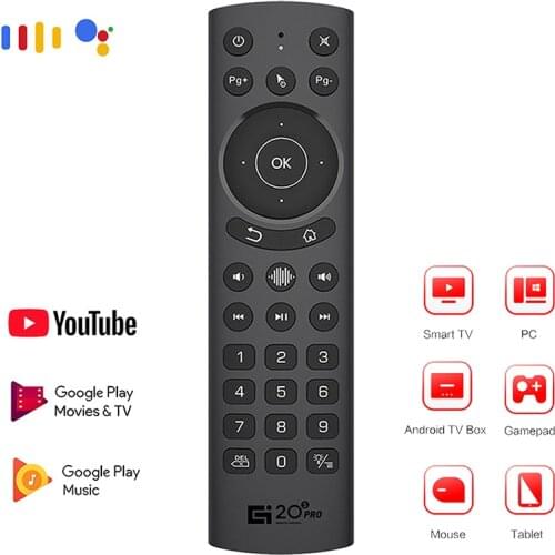 Smart Home Air Mouse Google Assistant G20s Pro 433 Mhz IR Voice Gyroscope for Android TV Box Netflix Universial Remote Control