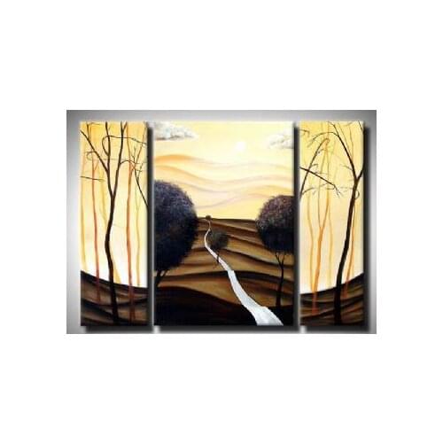 Hand Painted Oil Painting My Home In The Distance-Modern Oil Painting On Canvas Art Wall Decor-Landscape Oil Painting Wall Art