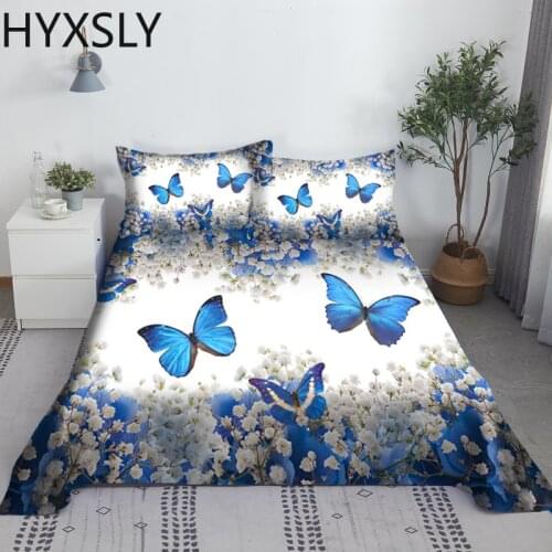 Colorful Butterfly Flower Bedding Set 2/3pcs Flat Sheet 3d Digital Printing Bed Linen Sheet Queen King Size Adult Fashion Design