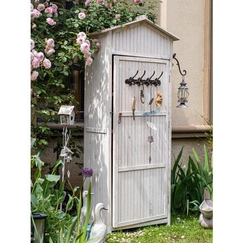 Solid Wood Cabin Tool Room Locker Outdoor Sun-Proof Courtyard Sundries Storage Cabinet Balcony Villa